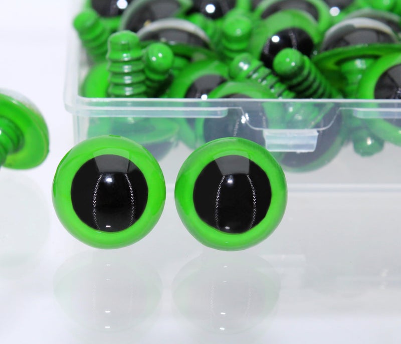 ARTCXC 50Pcs 15mm Colorful Solid Plastic Safety Eyes Craft Eyes with Sturdy Washers for Doll, Puppet, Plush Animal DIY Making - Image 4